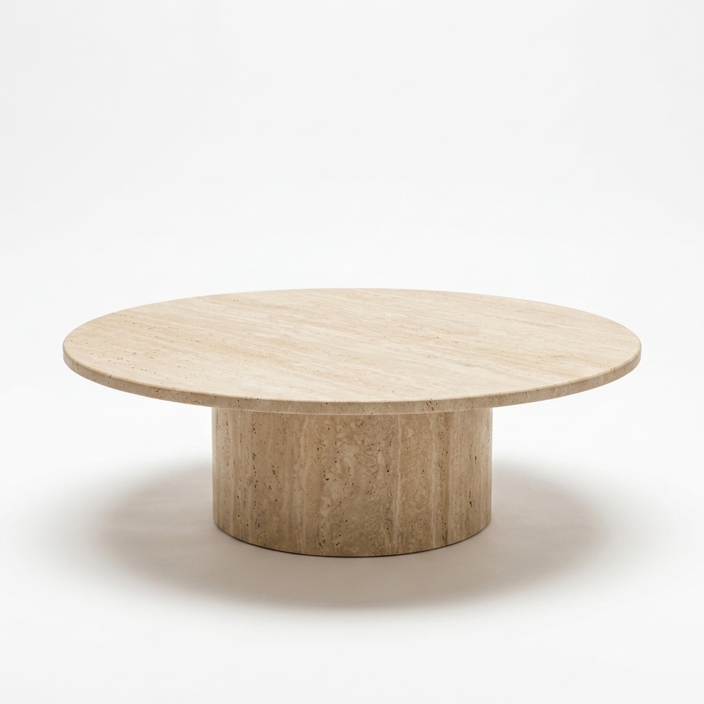 Travertine coffee table